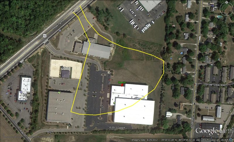 Google Earth image with outline-address 836 Reading Rd