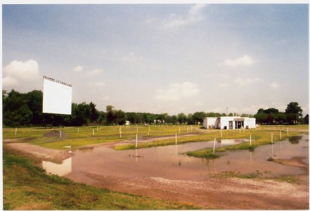 Flooded left side of field