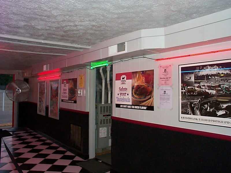 projection booth entrance from the snack bar