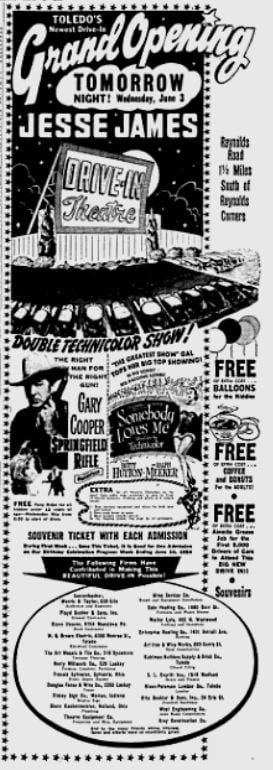 The ad for the first show June 3,1953
