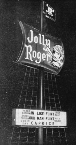 The Jolly Roger had a roadsign shaped like a ship's mast and sail.