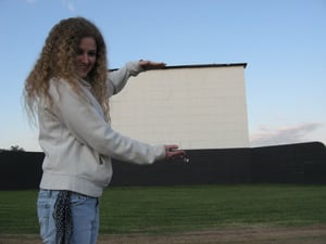 Jenna at the Drive-in.  First time.