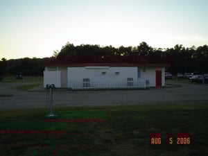 the front of the concession-projection building
