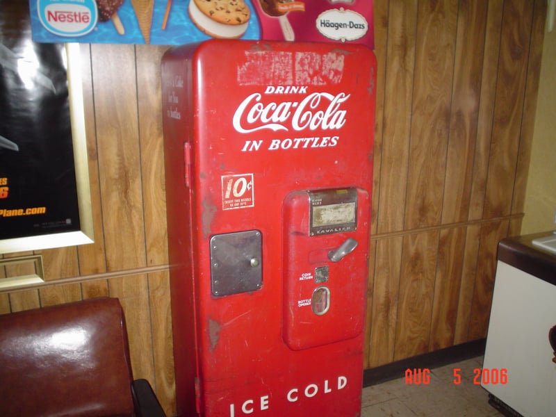 Here is an antique Coke machine.