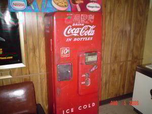 Here is an antique Coke machine.