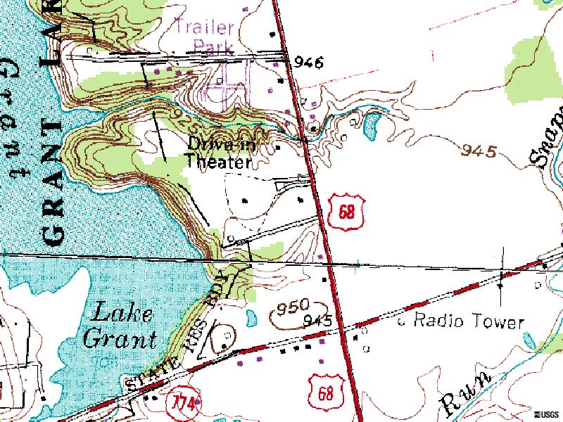 USGS map of site