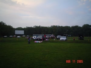 a look at the field from in front of screen 1