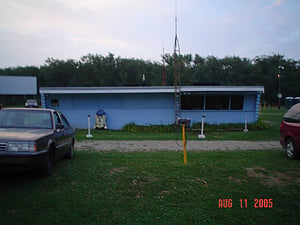 concession/projection building...The projection booth for screen 1 is through the windows.