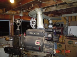 Rich Reding checks out the sound in the screen 2 projection booth prior to showtime.