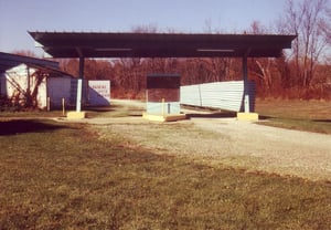 Ticket booth boarded up for the closed season