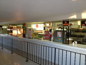Inside the concession stand.