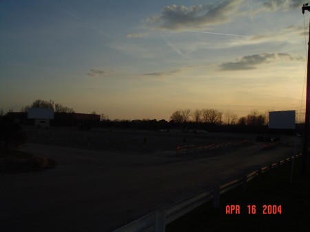 This is a view from the exit. The screen 3 lot is in the foreground to the left. The screen 2 lot is in the background to the left. The screen 1 lot is in the background to the right.