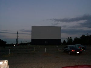 This photo was taken at the back of the screen 1 lot with the concession stand showing.