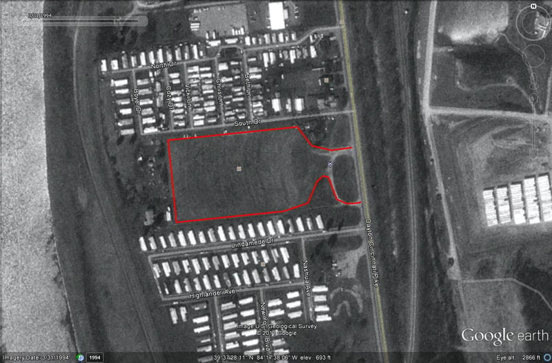 Google Earth image showing former site-8691 Dayton-Cincinnati Pike