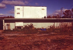 Projection/concession building and screen