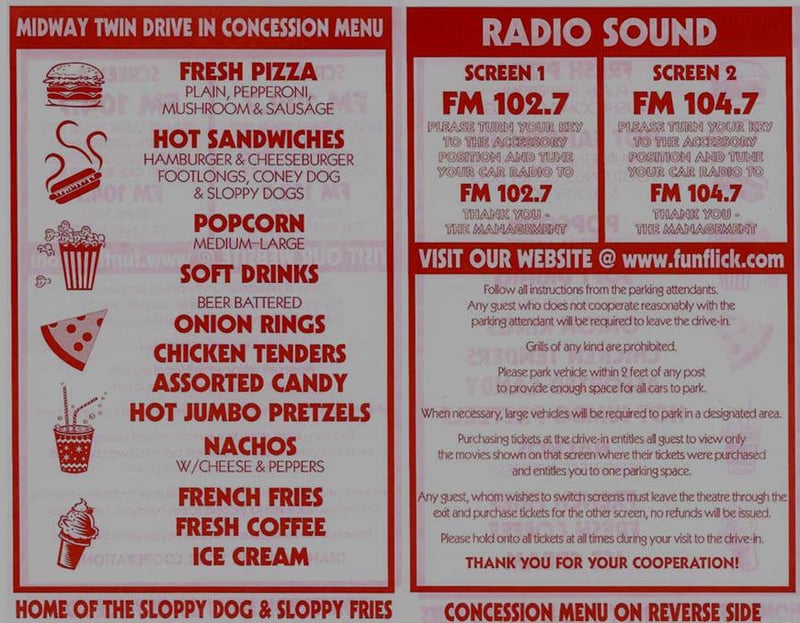 Midway Drive-In information brochure.