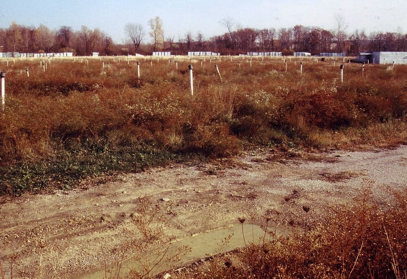 Field with portion of concession building on the right