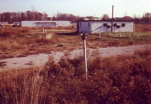 Separate projection booth and concession building