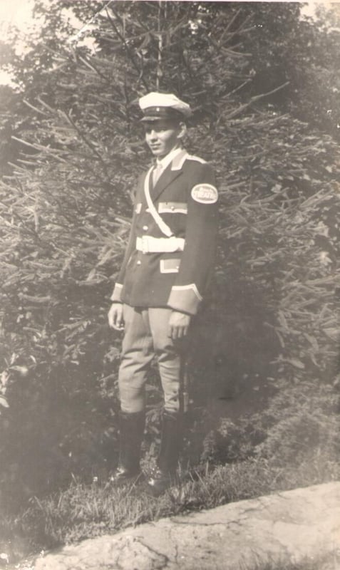 Tony Sepkovich my father dressed for work as an usher at the Montgomery Drive-in Theater late 1930s to early 1940s before entering the service.