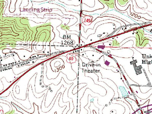 TerraServer map of former site at US-40 and Hwy 149