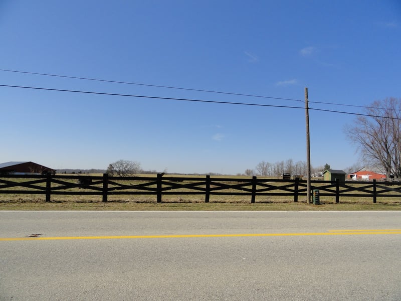 former site-now a field-barn on the left sits where projectionconcession building stood