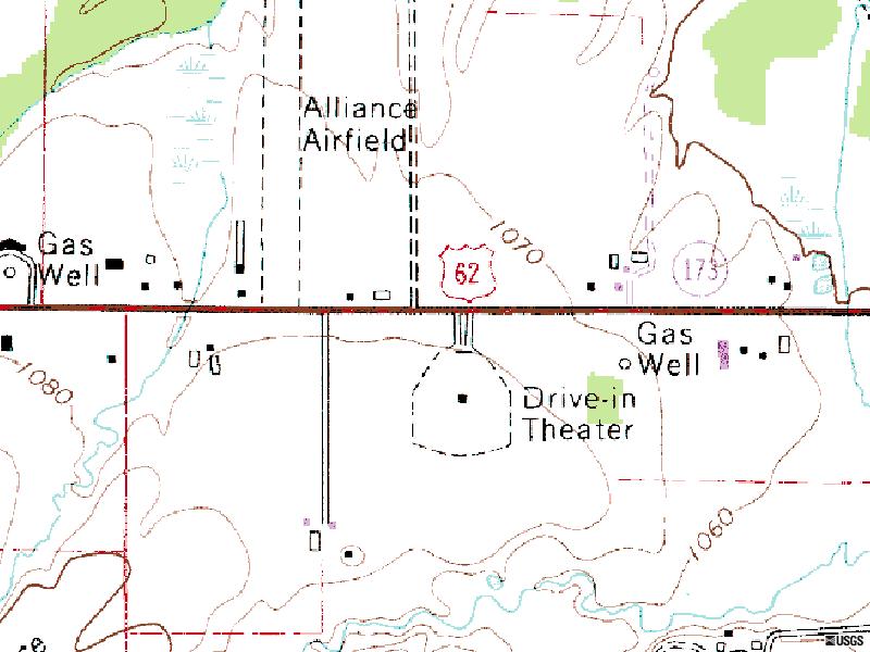 TerraServer map of former site East of town on US-30