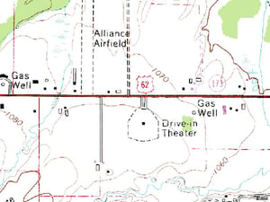 TerraServer map of former site East of town on US-30