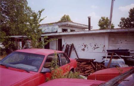 Side of snack bar, projection was thru the windows in the raised portion of the roof.