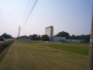 side view of screen and marquee
