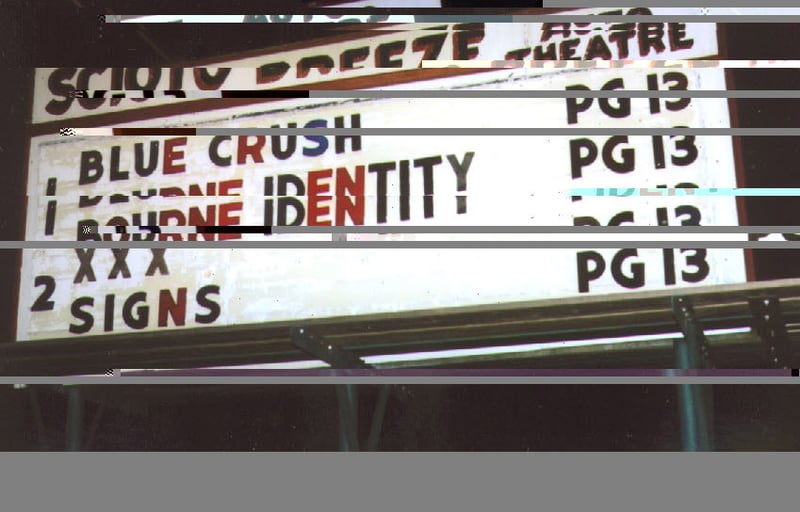 Scioto Breeze Auto Theatre sign.