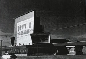 Original Sherwood screen tower which burned down in 1978.