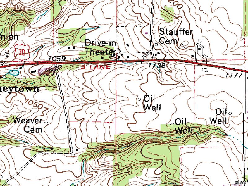 TerraServer map of site NW of town on OH-172