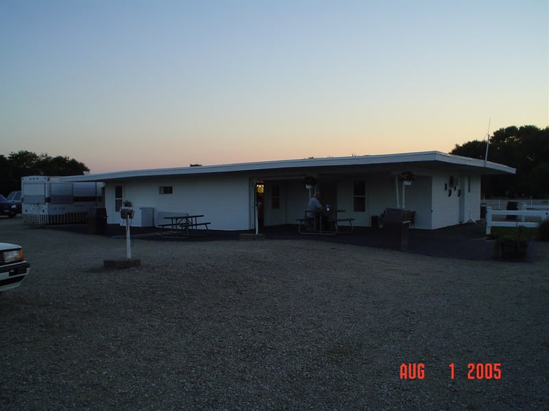 side view of the concession/projection building