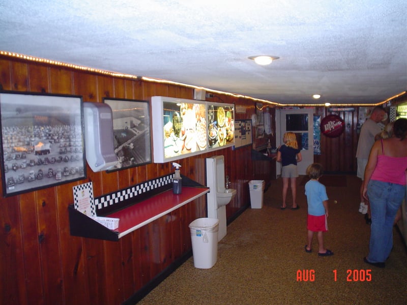 the back wall of the concession stand