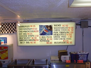 concession menu