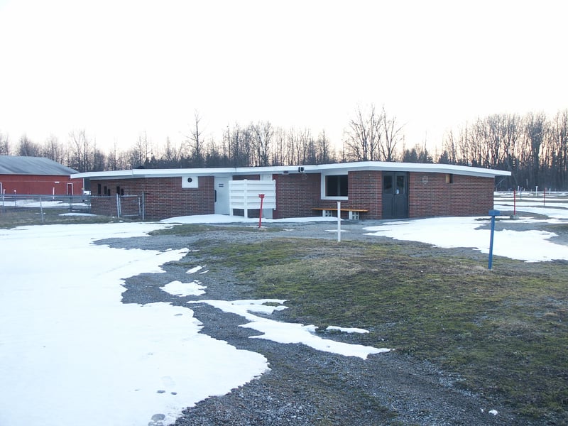 Snack bar & projection building during the snowy off season.