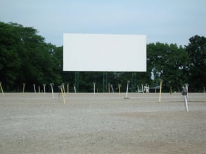 SCREEN 2. THE SPEAKERS ON THE POLES WORK WELL, SMALLER, NEWER SCREEN.