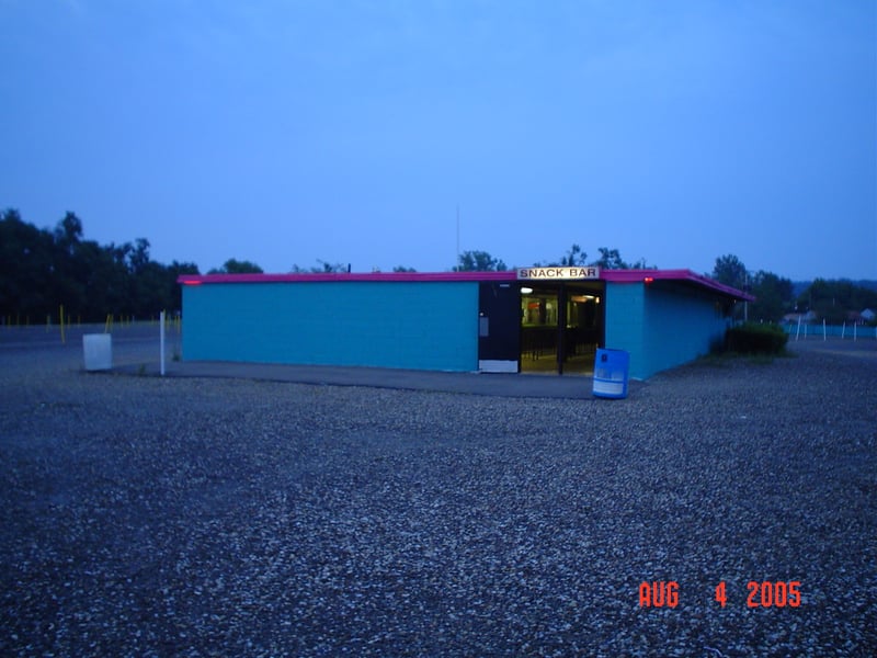 side view of the concession/projection building