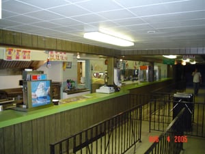 Inside the concession stand...This is a lot better than my photo from 2003. I had a cheap $24.95 camera and it lighted up the door in the foreground.