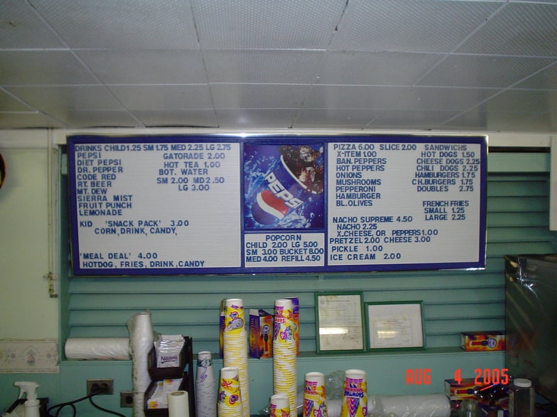 concession menu