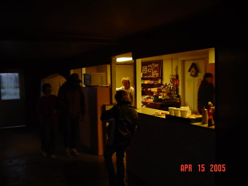 Concession stand. I should've used a flash in this picture, but it gives you an idea of how dark it was in there.