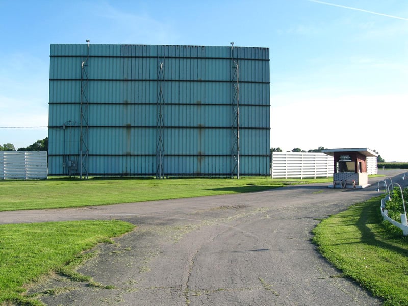 DRIVEWAY TO TICKET BOOTH AND BACK OF SCREEN.