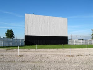 STARVIEW SCREEN. HIGH UP ENOUGH THAT PEOPLE CAN SEE. LOOKED FRESHLY PAINTED.