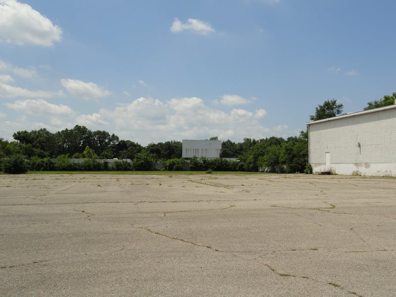 screen still stands behind now closed indoor theatre