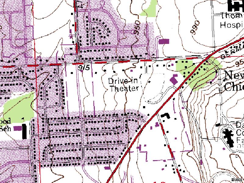 TerraServer map of former site