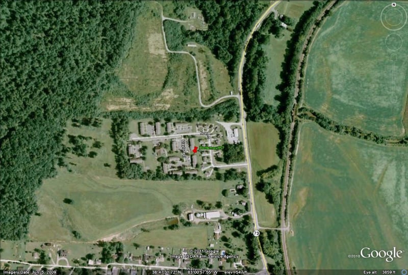aerial view of former site-now housing