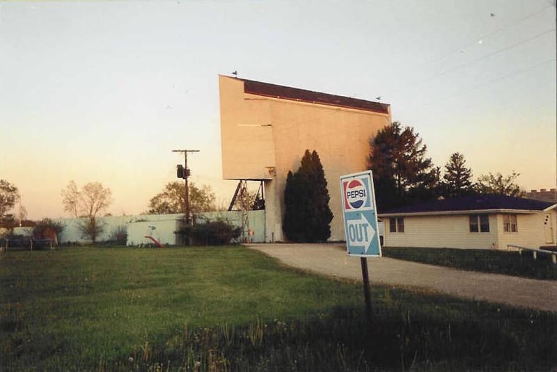 screen tower, drive-in house, and exit