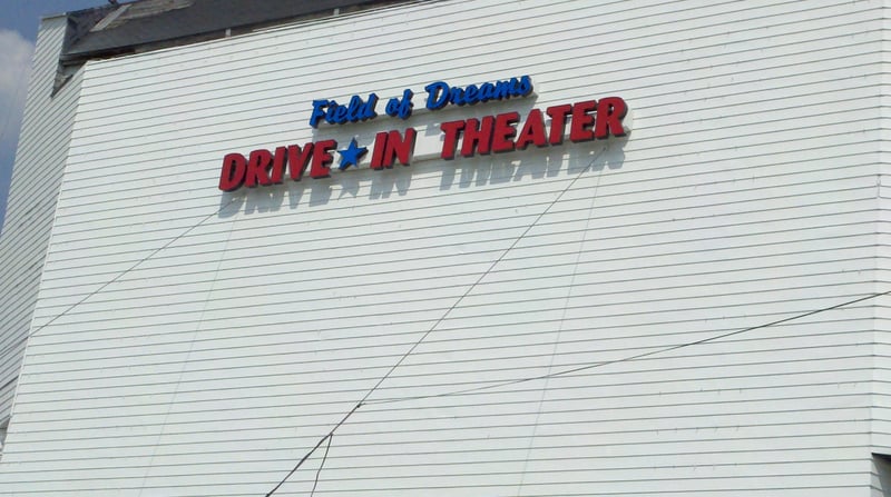 New sign on the back of screen 1. Says Field of Dreams Drive-In Theater