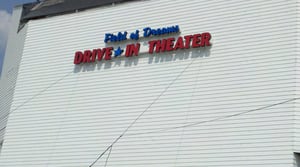 New sign on the back of screen 1.  Says Field of Dreams Drive-In Theater
