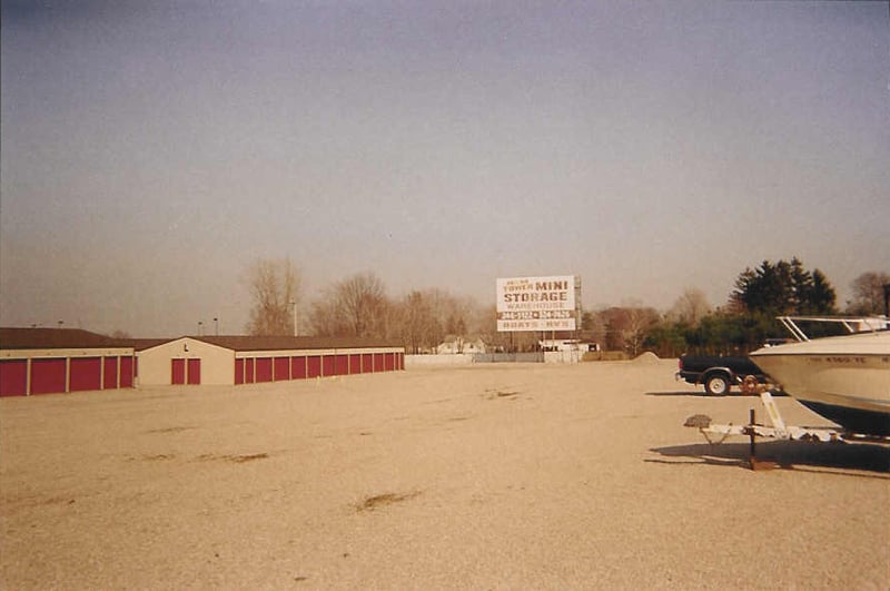 lot and storage buildings. I think they used some of the old movie screen to make the sign.